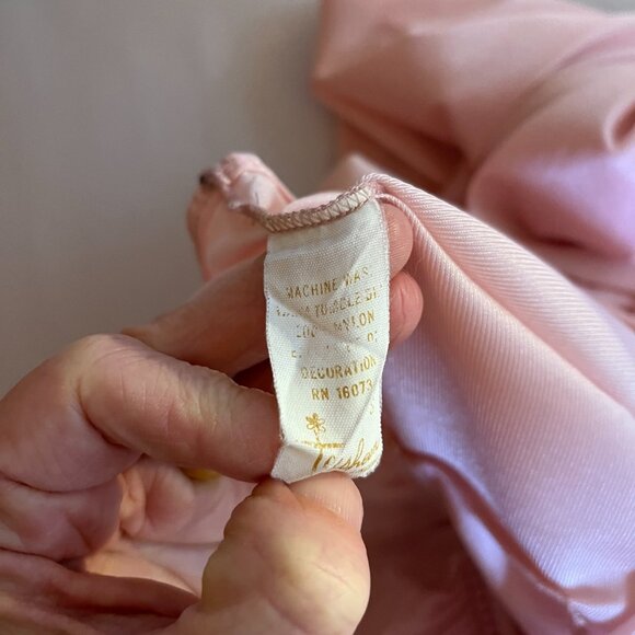 Vintage Texsheen Size S Pink Nightgown Lace Trim Nylon - Picture 2 of 12